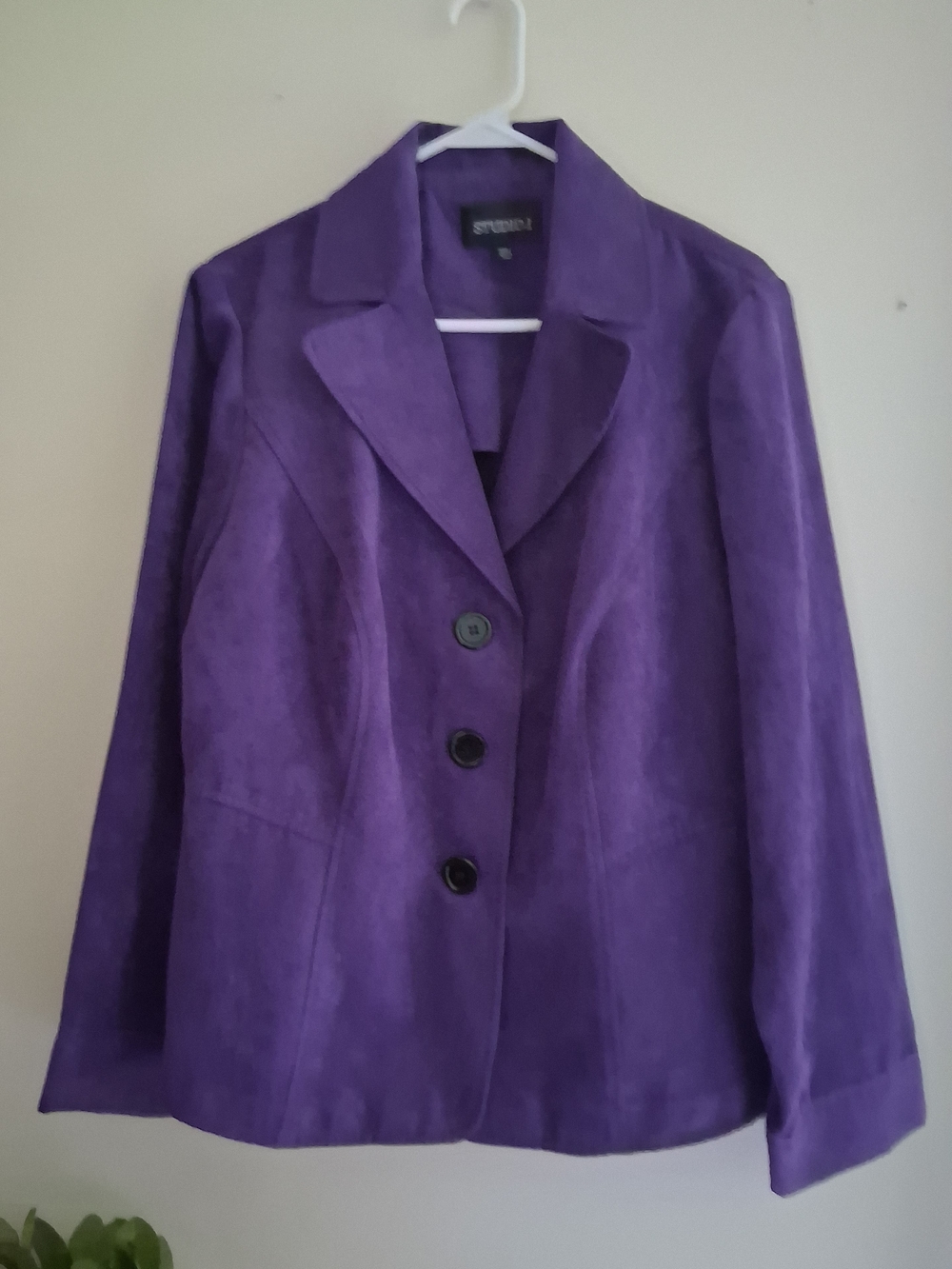 Studio I Purple Suede-Style Blazer